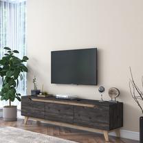ТВ стол Kalune Design D1 2487, черный цв./ореховый цв., 35 см x 180 см x 48.6 см