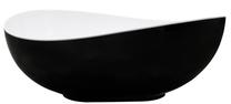 Vonia, laisvai pastatoma Besco Siya Matt B&W, 10 cm x 172 cm x 63 cm, ovalas, balta sp./juoda sp.