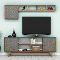 Sekcija Kalune Design İnci 845HCT3070, mėlyna sp./riešuto sp., 35 cm x 160 cm x 56.2 cm