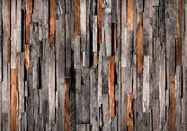 Fototapete Artgeist Wooden Curtain (Grey And Brown), 105 cm x 150 cm