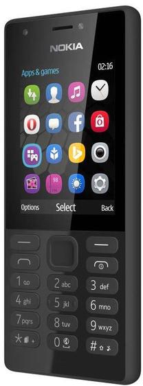 Telefons ar pogām Nokia 216, 16 MB, melns krās.