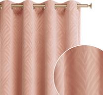 Naktinė užuolaida Room99 Leafly, aukso sp./šviesiai rožinė sp., 140 cm x 280 cm