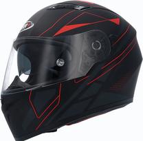 Motocikla ķivere Shiro, XL (61-62 cm), melna krās./sarkana krās.
