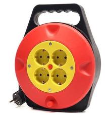 Ilgintuvas su rite Power Plant Extension Cord, 3 x 1,5 mm², 10 m, IP20, 4 lizdų, juoda sp./raudona sp.