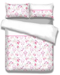 Gultas veļas komplekts AmeliaHome Snuggy, balta krās./rozā krās., 70 x 90 cm, 200 x 220 cm