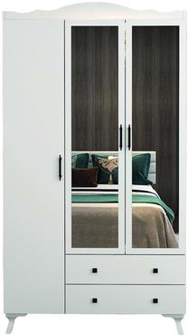 Spinta Kalune Design Lavinia 713, balta sp., 50 cm x 105 cm x 188 cm, su veidrodžiu