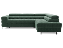 Kampinė sofa - lova Ferucce, tamsiai žalia sp., dešininė, 200 x 276 cm x 93 cm