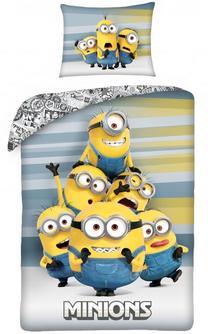 Детский комплект постельного белья Minions MIN-9996BL, синий цв./белый цв./желтый цв., 140 x 200 cm
