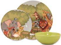 Pietų servizas Hermia Kids Dinner Set 710KTP2995, molis, žalia sp./įvairių spalvų, 3 vnt.