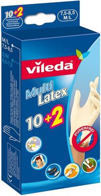 Cimdi Vileda Multi Latex 10+2, balta krās., M/L, 12 gab.