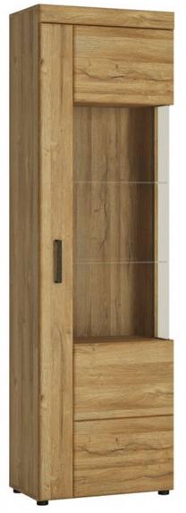 Vitrina MN Cortina CNAV02P, ąžuolo sp., 58 cm x 37 cm x 195 cm