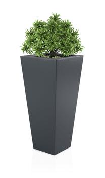Puķu pods Monumo Slim Line M, polietilēns, 52 cm x 52 cm, Ø 52 cm, antracīta krās.
