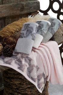Vonios rankšluosčių rinkinys Foutastic Bahar Hand Towel Set 373VDN1152, kreminė sp./pilka sp./rožinė sp., 90 cm x 45 cm, 4 vnt.