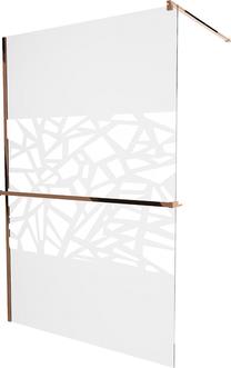 Dušas siena Mexen Kioto+ Walk-In, 130 cm x 200 cm, zeltrozā krās./rūdītais