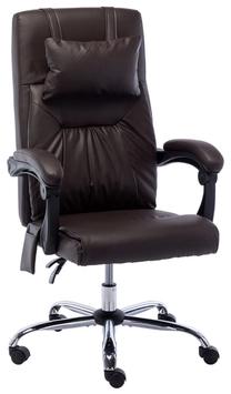 Darba krēsls VLX Massage Faux Leather 20293, 64 x 60 x 112 - 121 cm, brūna krās.
