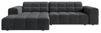 Kampinė sofa Cosmopolitan Design Chicago Bluvel 14, pilka sp., kairinė, 167 x 234 cm x 78 cm
