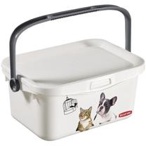 Mājdzīvnieku barības uzglabāšanas kaste Curver Multiboxx, 3 l, 18 cm x 26 cm x 11 cm, balta krās.