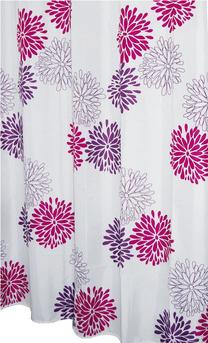 Dušas aizkars Ridder Sandra 403060, balta krās./violeta krās., 200 cm x 180 cm