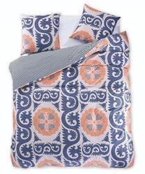 Patalynės užvalkalų komplektas DecoKing Diamond, mėlynas/baltas/oranžinis, 200 x 200 cm