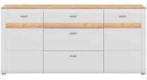 Komoda MC Akcent Ashton, ruda sp./balta sp., 86 cm x 43 cm x 185 cm
