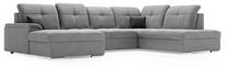 Kampinė sofa - lova Polak Meble Bruno, pilka sp., kairinė, 357 x 227 cm x 102 cm