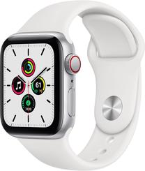 Viedais pulkstenis Apple Watch SE GPS LTE + Cellular, 40mm Aluminum White Sport Band, sudraba krās.