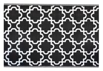 Kilimas lauko terasoms Pearl 000663, balta sp./juoda sp., 180 cm x 120 cm
