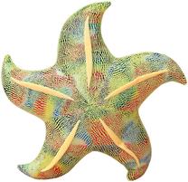 Pliušinis žaislas jūrų žvaigždė 16801, geltona sp./žalia sp., 45 cm