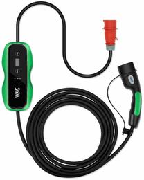Elektromobilių įkrovimo kabelis Wave, type 2, 5 m, 11 kW, juoda sp./žalia sp.