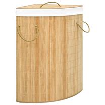Veļas kaste VLX Bamboo Corner, 60 l, brūna krās., 52.3 cm x 37 cm x 65 cm