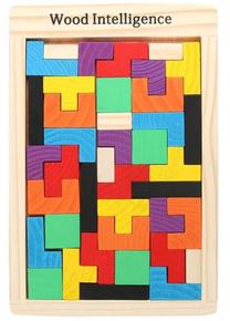 Attīstoša rotaļlieta Wooden Tetris Game, daudzkrāsaina, 40 gab.