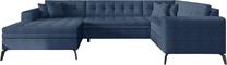 Kampinė sofa Montez Gojo 40, tamsiai mėlyna sp., kairinė, 180 x 340 cm x 93 cm