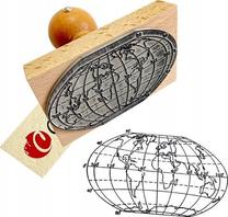 Zīmogs Dumel World Map, brūna krās.