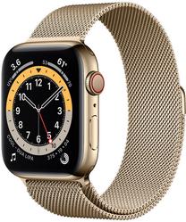 Viedais pulkstenis Apple Watch Series 6 GPS LTE + Cellular, 44mm Stainless Steel, zelta krās.