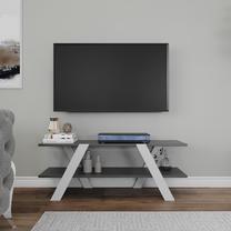 TV galds Kalune Design April, antracīta krās./balts krās., 120 cm x 33.1 cm x 45 cm