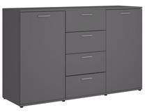 Komoda VLX 801330, pilka sp., 75 cm x 35.5 cm x 120 cm