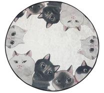 Vonios grindų kilimėlis Foutastic Angry Cats 359CHL1234, įvairių spalvų, 100 cm x 100 cm, Ø 100 cm