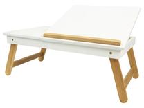Klēpjdatora galds Kyoto THK-075038, 53 cm x 33 cm, 6.5 cm, brūna krās./balta krās.