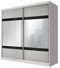 Spinta Idzczak Meble Multi 2 203, balta sp., 203 cm x 61 cm x 218 cm, su veidrodžiu