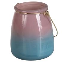 Žvakidė 4Living Drop 9388897, grūdintas stiklas, 13 cm, mėlyna sp./rožinė sp.