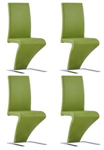 Kėdžių rinkinys VLX Zigzag Shape 3052959, žalia sp., 58 cm x 44 cm x 99 cm, 4 vnt.