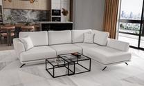 Kampinė sofa Larde Softis 17, balta sp., dešininė, 191 x 276 cm x 90 cm