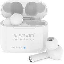 Bezvadu austiņas Savio TWS-08 Pro, balta krās.