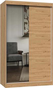 Spinta IGA IGA 120 ART A/B, ąžuolo sp., 61 cm x 120 cm x 200 cm, su veidrodžiu