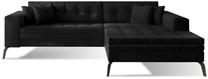 Kampinė sofa Solange Mat Velvet 99, juoda sp., dešininė, 196 x 292 cm x 80 cm