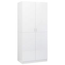Spinta VLX Wardrobe Chipboard High Gloss White, balta sp., 90 cm x 52 cm x 200 cm
