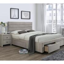 Lova dvigulė Kayleon, 160 x 200 cm, šviesiai ruda, be čiužinio, su grotelėmis