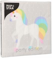 Popierinės servetėlės Pap Star Party Edition Unicorn, 33 cm x 33 cm, pilka sp., 20 vnt.