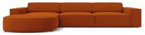 Kampinė sofa Micadoni Home Jodie Rounded 4 Seats, oranžinė sp., kairinė, 284 x 166 cm x 70 cm