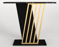 Konsoles galds Kalune Design Gravity, zelta krās./melna krās., 29.6 cm x 90 cm x 76.8 cm